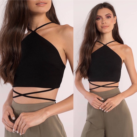 Tobi Tops - TOBI NWT Come Close Crop Top Black Size Large